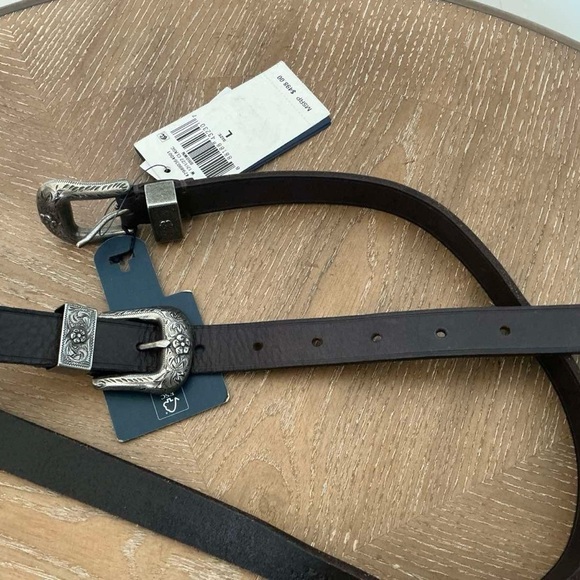 Polo Ralph Lauren Western Leather Double-Cachetta Buckle Belt